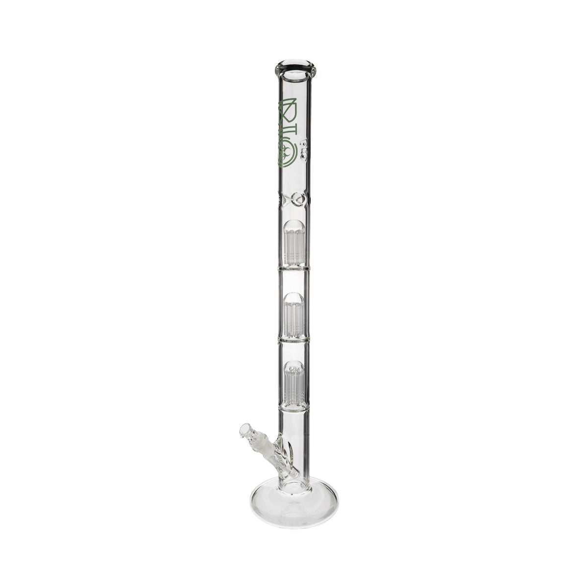 BIO Glass | Triple Chamber 10-Arm Tree Percolator Straight Water Pipe | 26" - 14mm - Various Colors Biohazard Inc Green