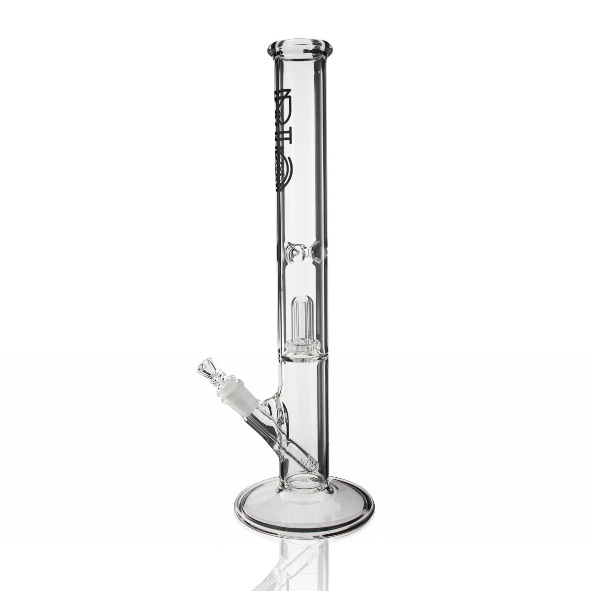 BIO Glass | Showerhead Percolator Straight Water Pipe | 18" - 14mm - Various Colors Glass Bong Biohazard Inc Black  