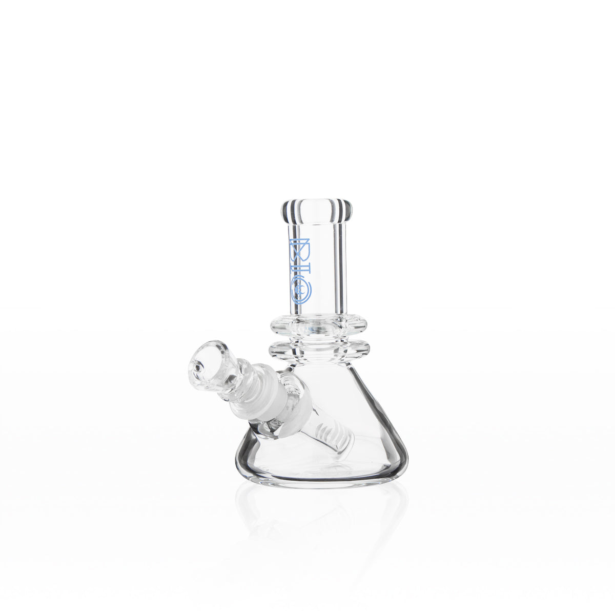 BIO Glass | Mini Heavy Duty Colored Logo Beaker Water Pipe | 5" - 14mm - Various Colors Glass Bong Biohazard Inc Blue