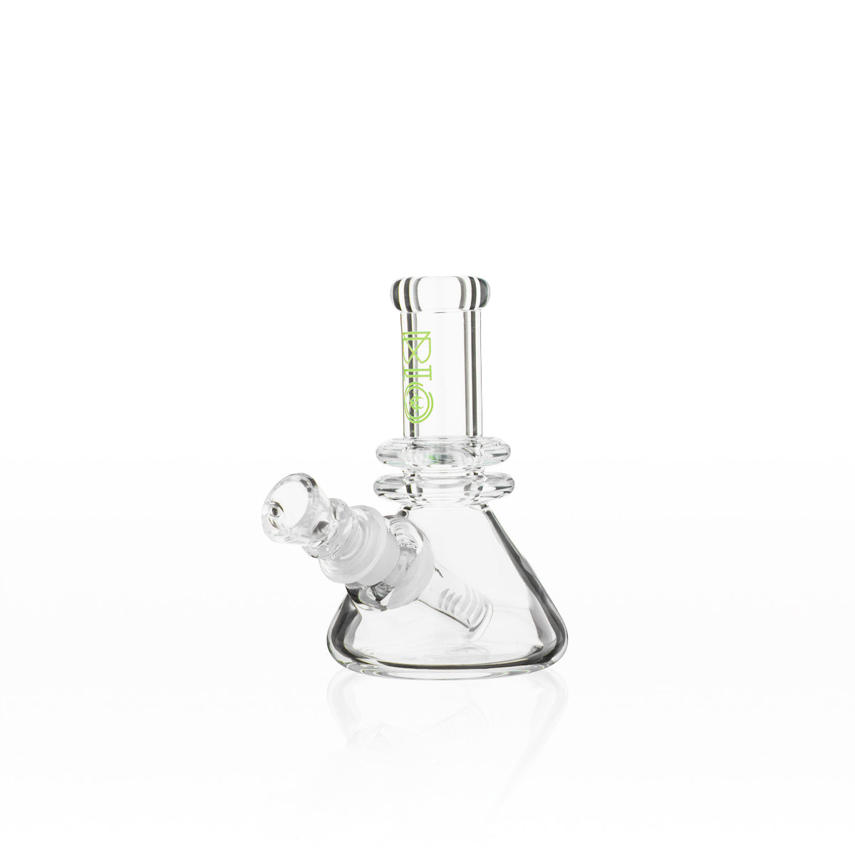 BIO Glass | Mini Heavy Duty Colored Logo Beaker Water Pipe | 5" - 14mm - Various Colors Glass Bong Biohazard Inc Green