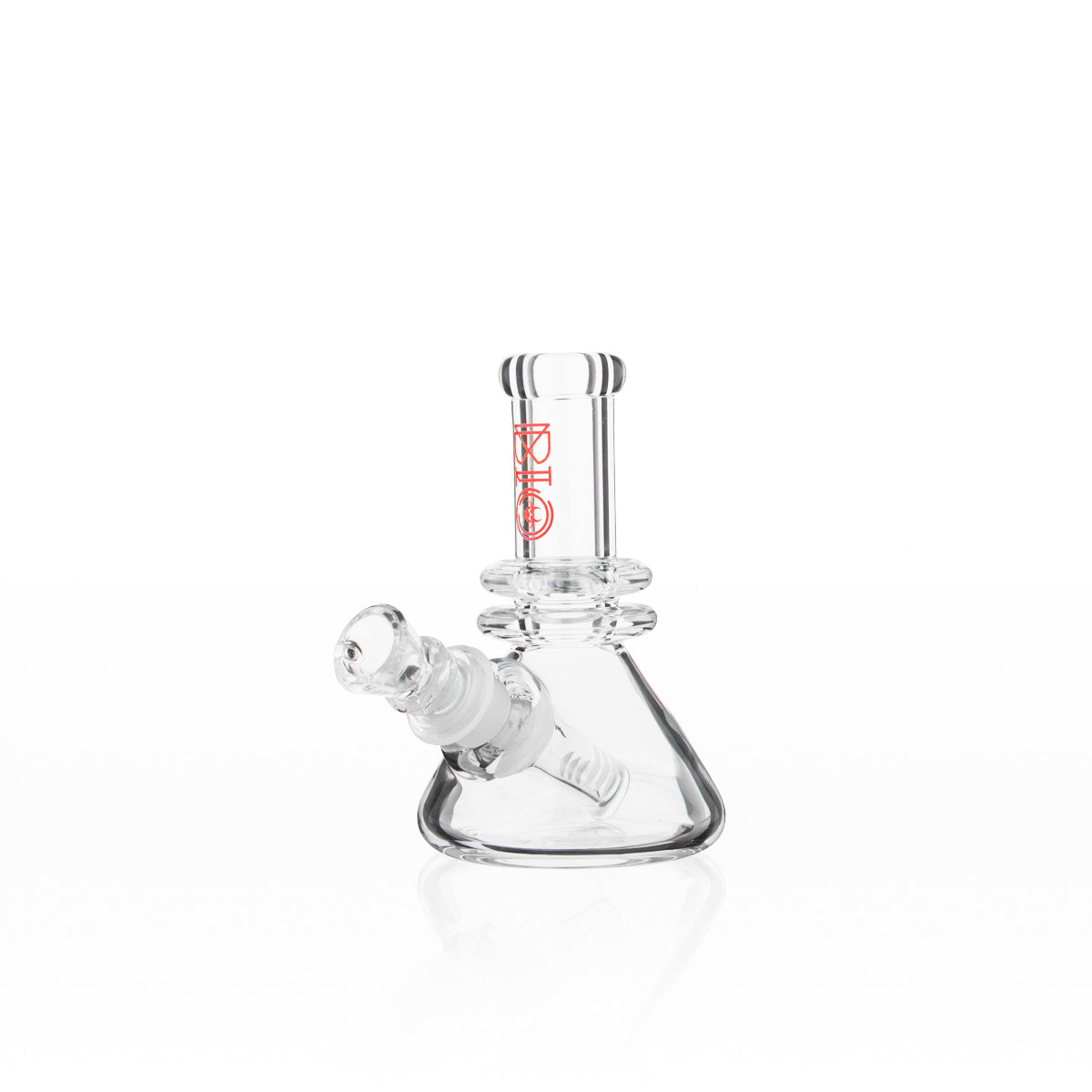 BIO Glass | Mini Heavy Duty Colored Logo Beaker Water Pipe | 5" - 14mm - Various Colors Glass Bong Biohazard Inc Red