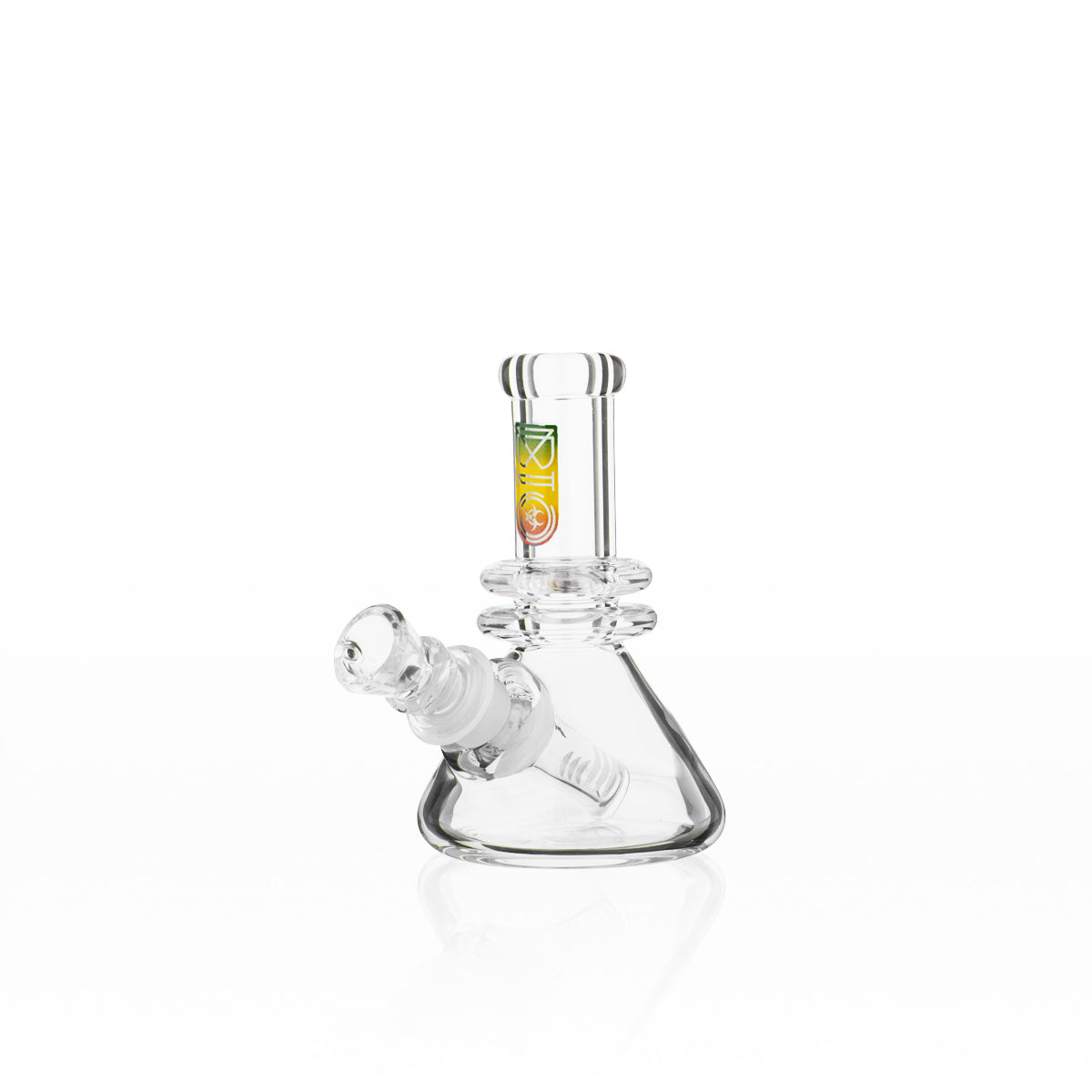 BIO Glass | Mini Heavy Duty Colored Logo Beaker Water Pipe | 5" - 14mm - Various Colors Glass Bong Biohazard Inc Rasta  