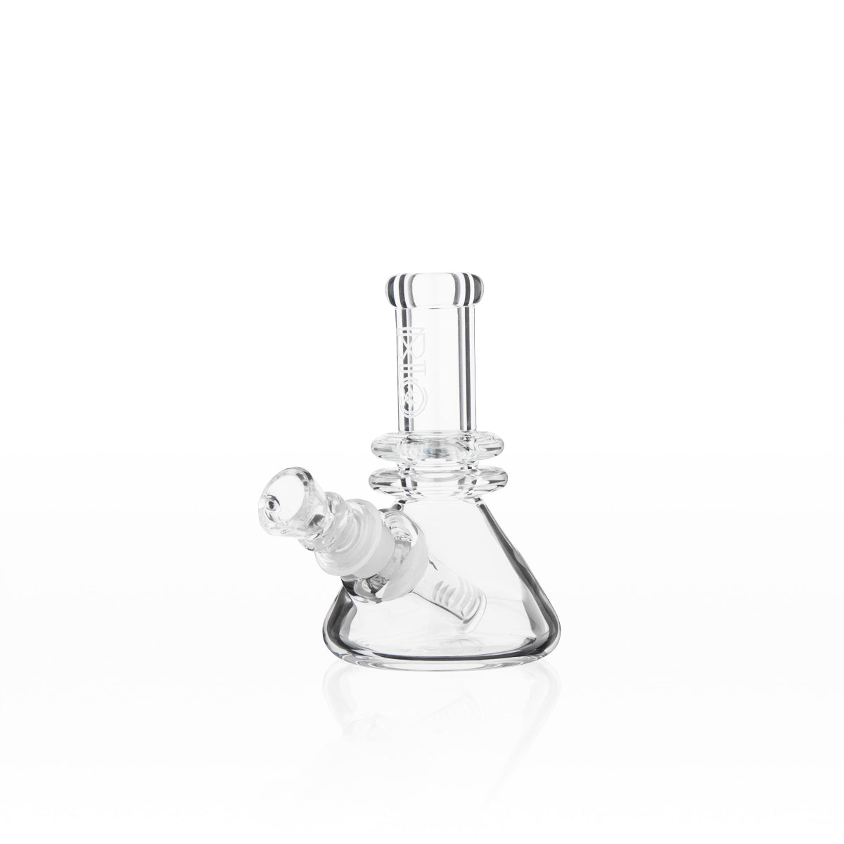 BIO Glass | Mini Heavy Duty Colored Logo Beaker Water Pipe | 5" - 14mm - Various Colors Glass Bong Biohazard Inc White