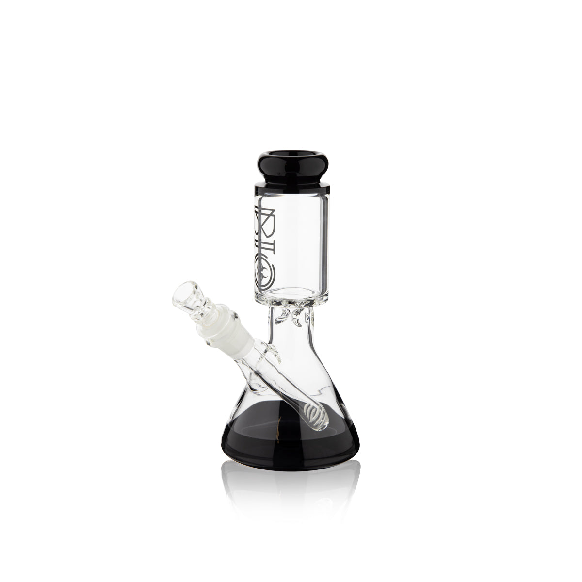 BIO Glass | Wide Chamber Beaker Waterpipe | 8" - 14mm - Various Colors Glass Bong Biohazard Inc Black Trim  