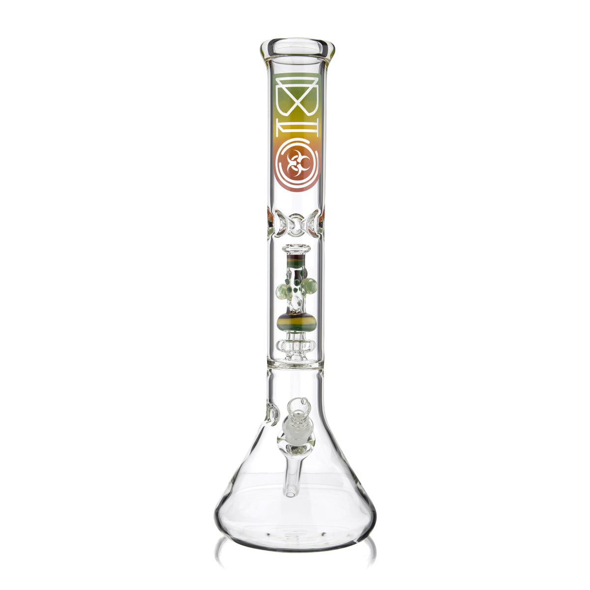 BIO Glass | Bong in a Bong Pipe Showerhead Percolator Water Pipe | 17" - 14mm - Various Colors Glass Bong Biohazard Inc