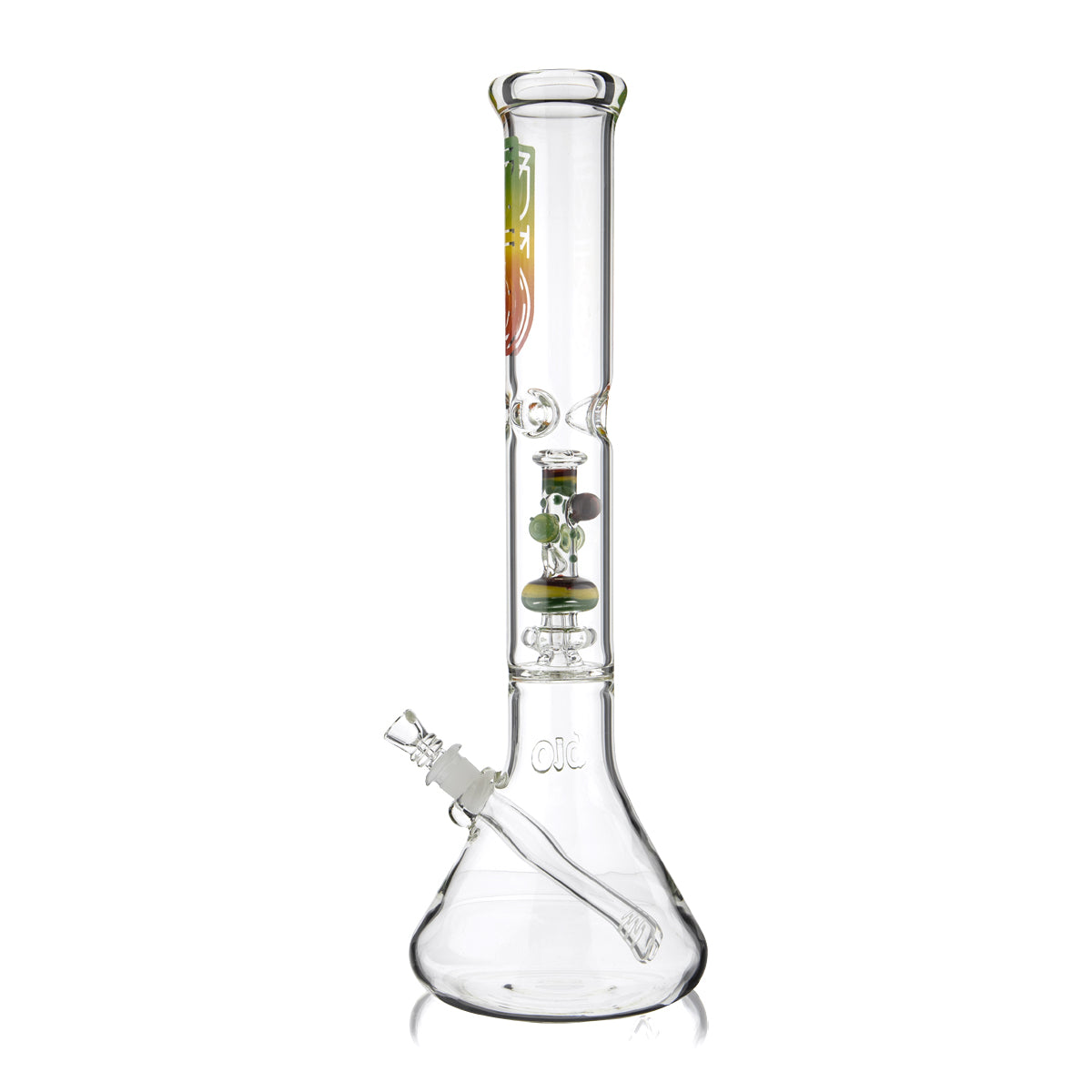 BIO Glass | Bong in a Bong Pipe Showerhead Percolator Water Pipe | 17" - 14mm - Various Colors Glass Bong Biohazard Inc