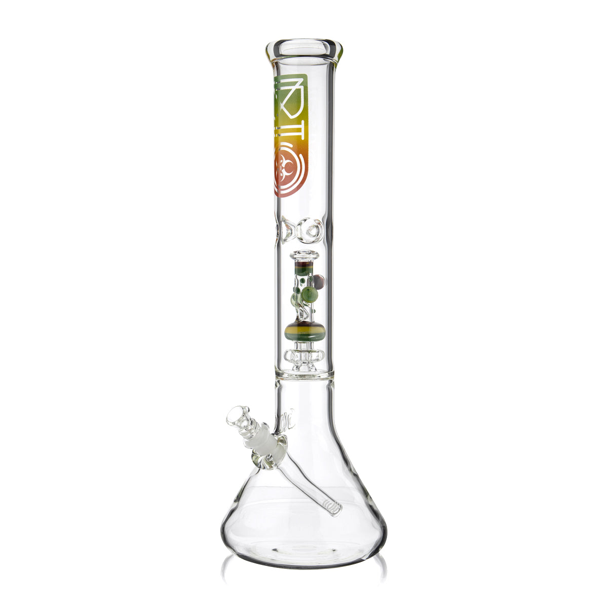 BIO Glass | Bong in a Bong Pipe Showerhead Percolator Water Pipe | 17" - 14mm - Various Colors Glass Bong Biohazard Inc Rasta