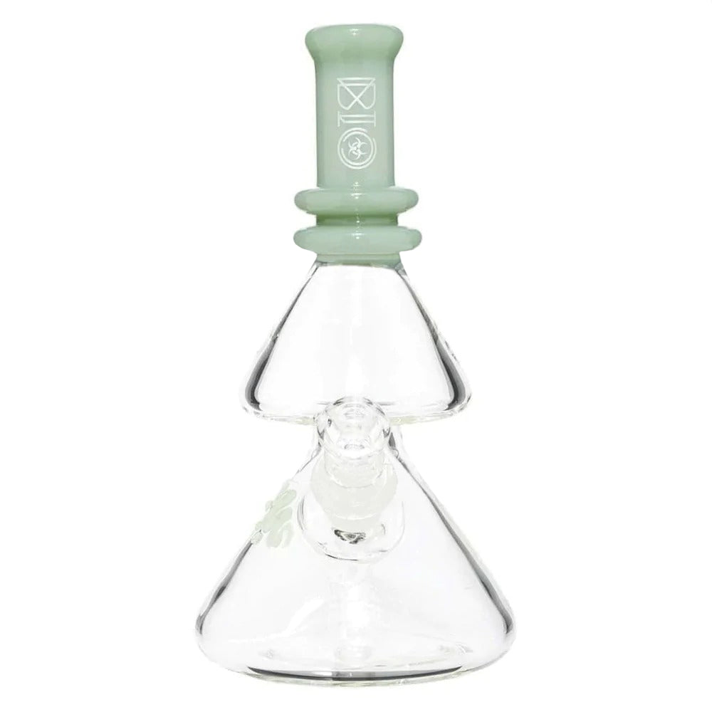 BIO Glass | Double Stacked Heavy Beaker Water Pipe | 8" - 14mm - Various Colors Glass Dab Rig Biohazard Inc