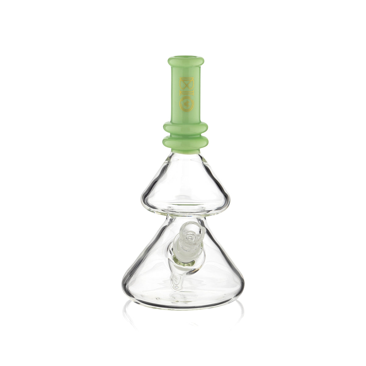 BIO Glass | Double Stacked Heavy Beaker Water Pipe | 8" - 14mm - Various Colors Glass Dab Rig Biohazard Inc