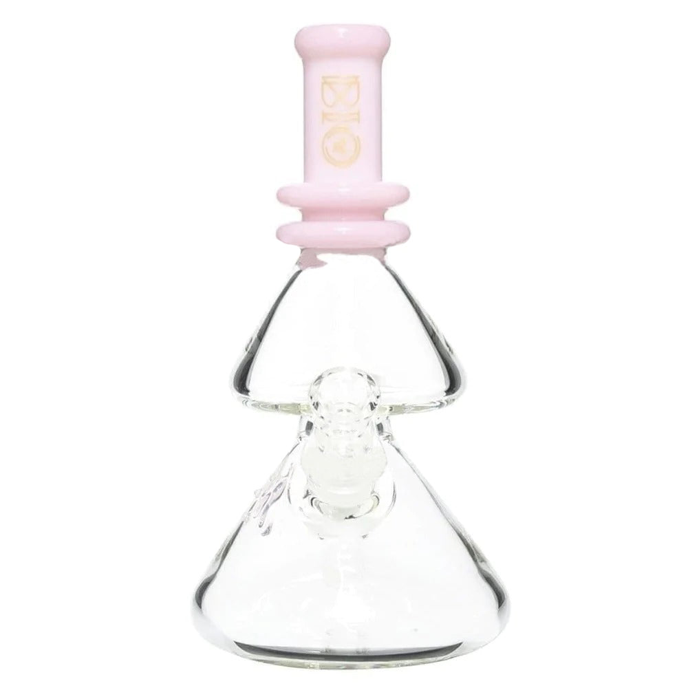 BIO Glass | Double Stacked Heavy Beaker Water Pipe | 8" - 14mm - Various Colors Glass Dab Rig Biohazard Inc