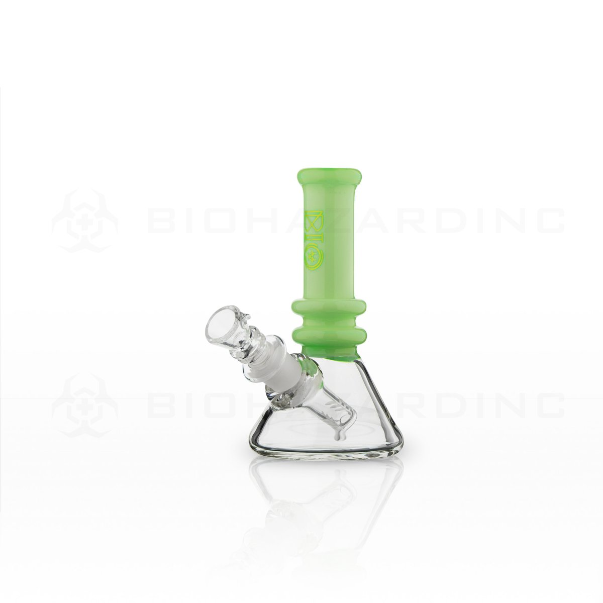 BIO Glass | Mini Heavy Duty Colored Neck Beaker Water Pipe | 5" - 14mm - Various Colors Glass Bong Biohazard Inc Pastel Green