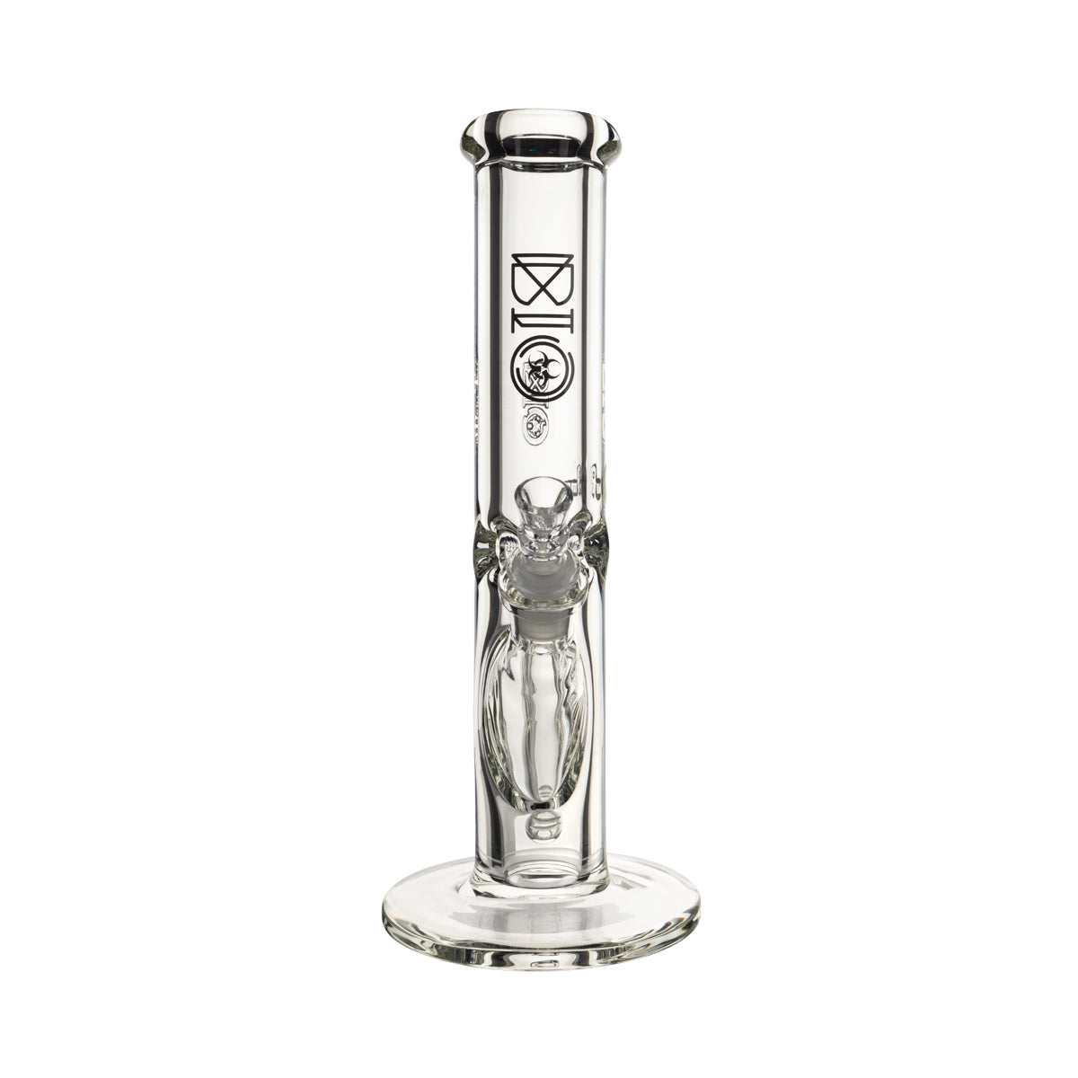 BIO Glass | Heavy Glass Straight Water Pipe | 12" - 14mm - Various Colors Glass Bong Biohazard Inc