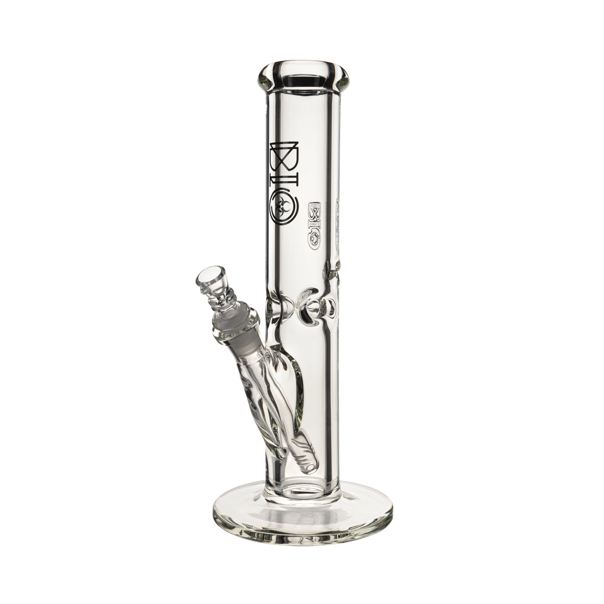 BIO Glass | Heavy Glass Straight Water Pipe | 12" - 14mm - Various Colors Glass Bong Biohazard Inc Black