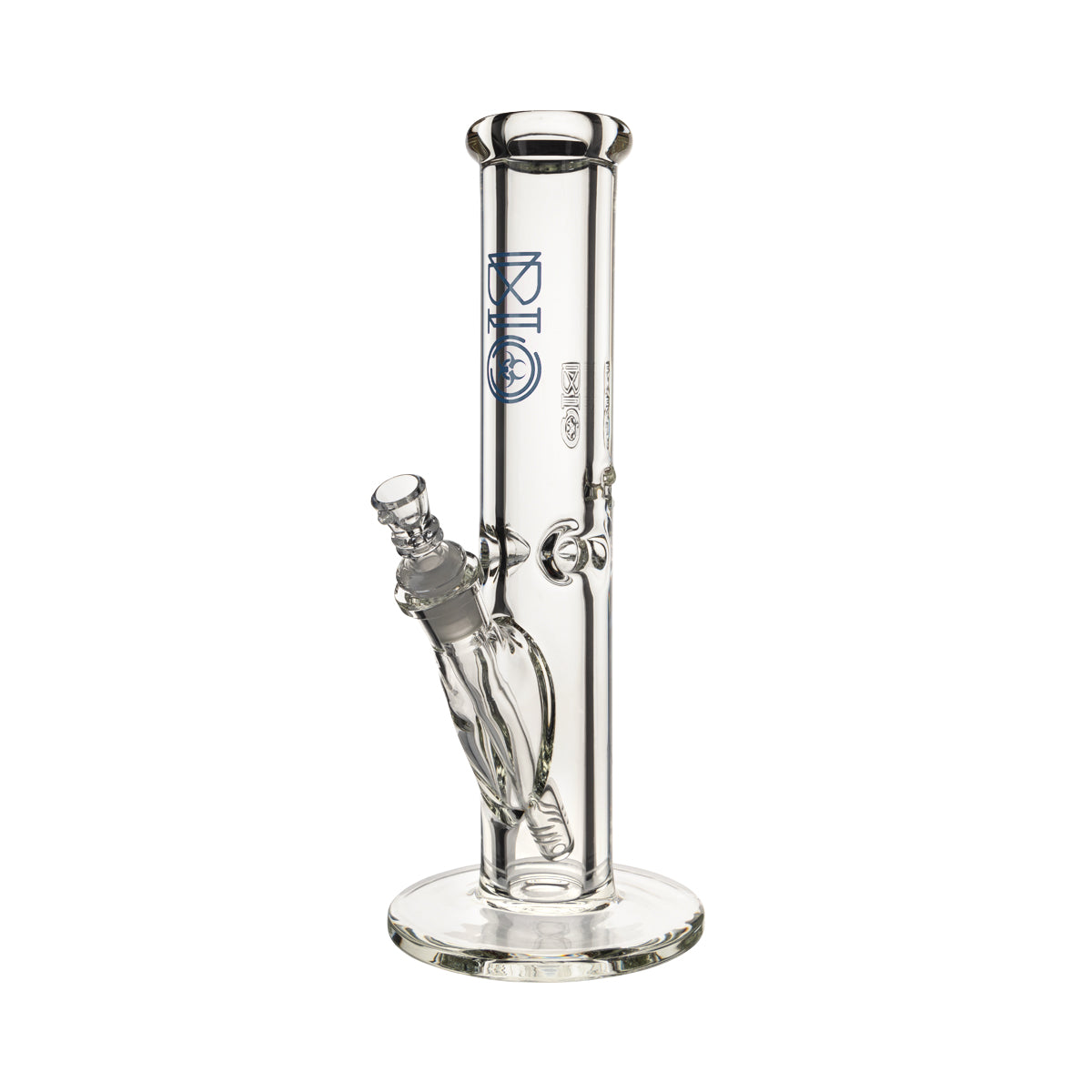 BIO Glass | Heavy Glass Straight Water Pipe | 12" - 14mm - Various Colors Glass Bong Biohazard Inc Blue  