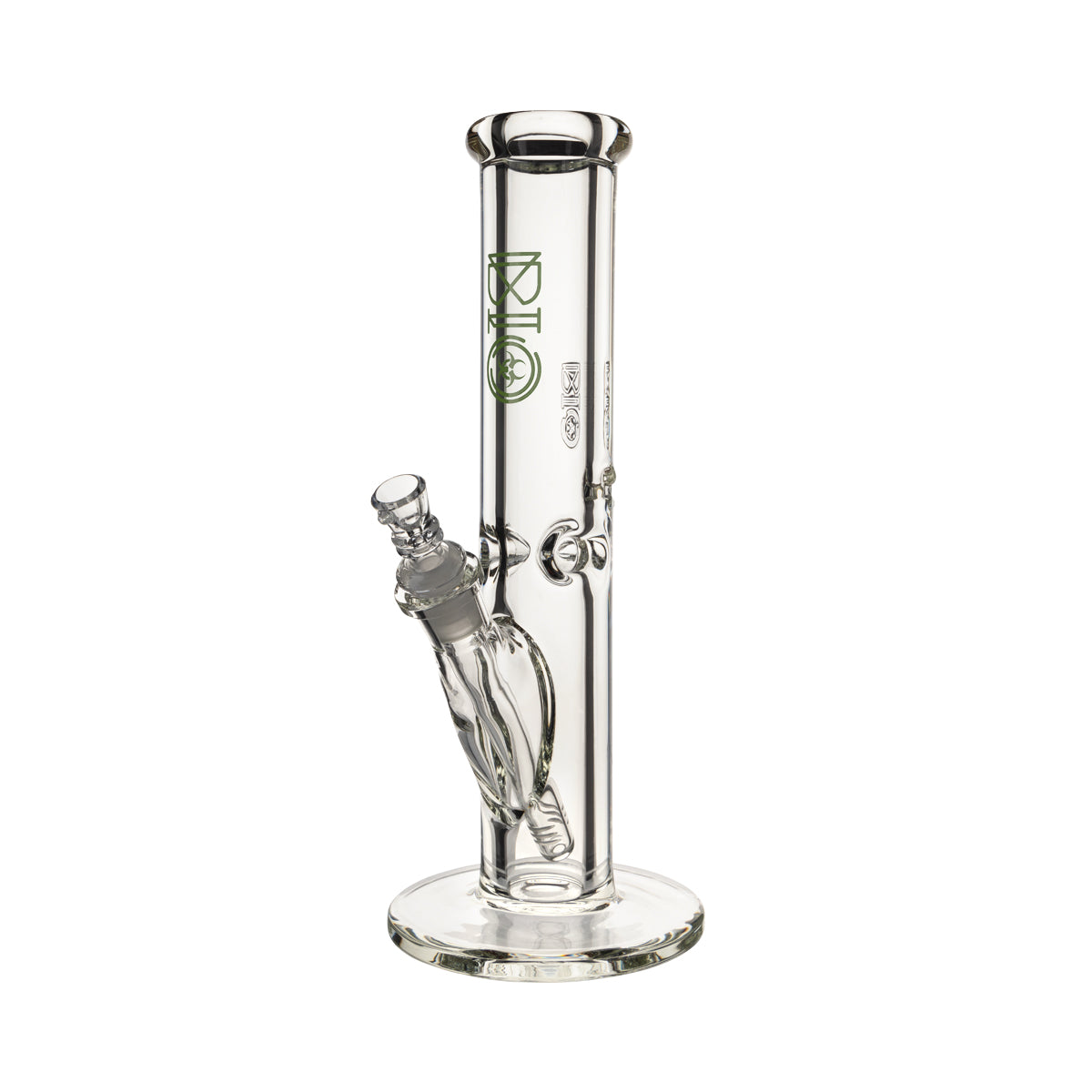 BIO Glass | Heavy Glass Straight Water Pipe | 12" - 14mm - Various Colors Glass Bong Biohazard Inc Green  