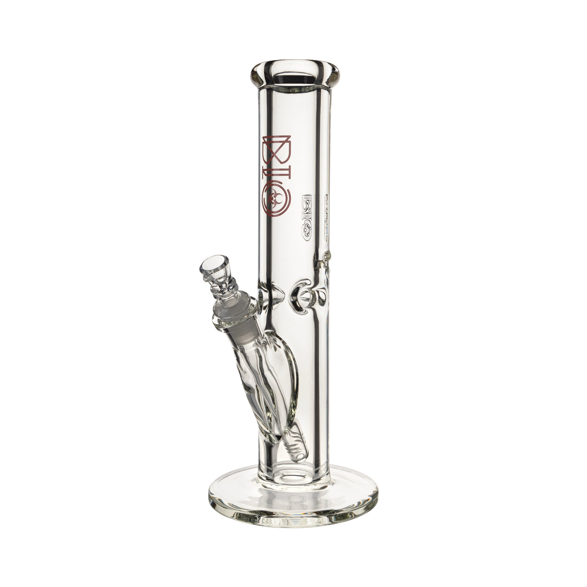 BIO Glass | Heavy Glass Straight Water Pipe | 12" - 14mm - Various Colors Glass Bong Biohazard Inc Red  