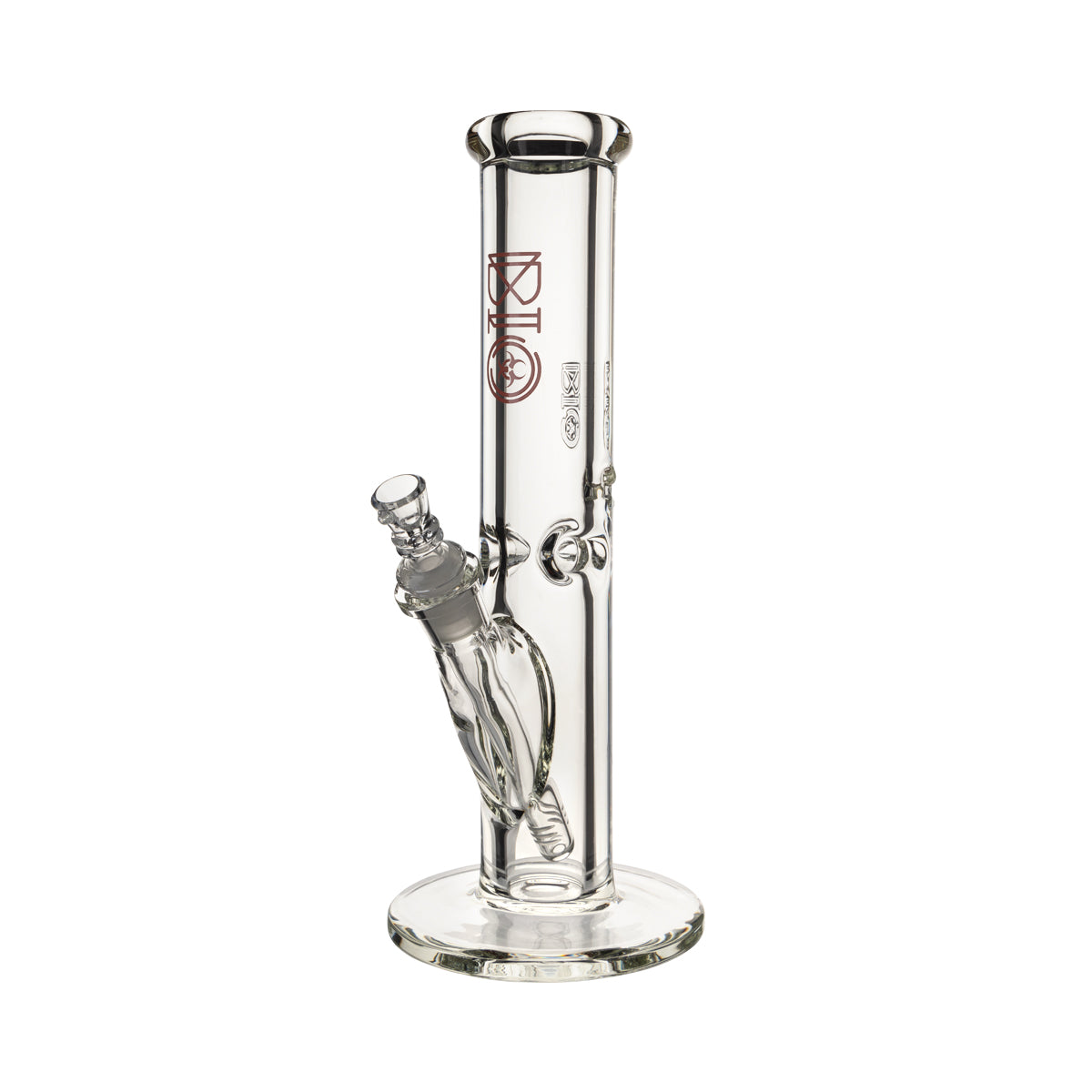 BIO Glass | Heavy Glass Straight Water Pipe | 12" - 14mm - Various Colors Glass Bong Biohazard Inc Red