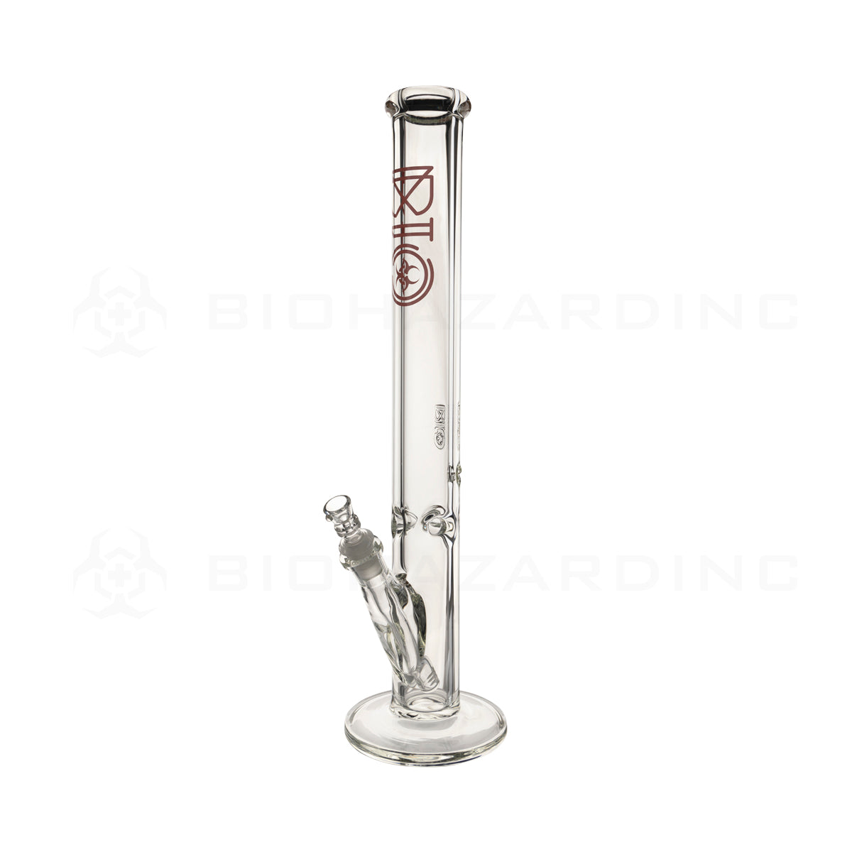 BIO Glass | Heavy Straight Water Pipe | 18" - 14mm - Various Colors Glass Bong Biohazard Inc Red