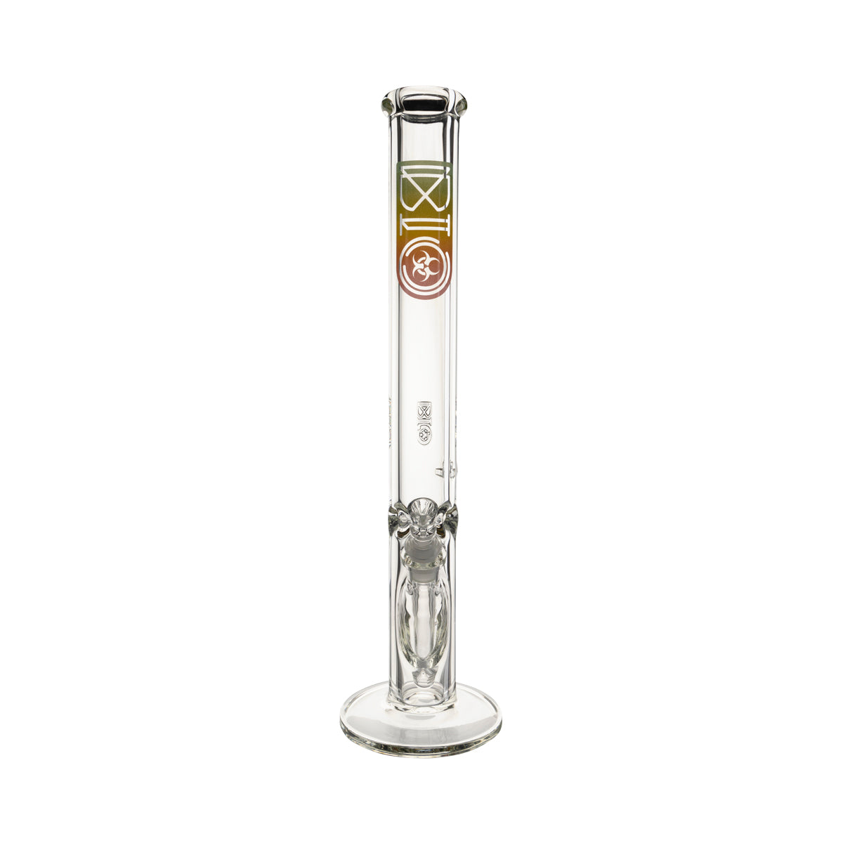 BIO Glass | Heavy Straight Water Pipe | 18" - 14mm - Various Colors Glass Bong Biohazard Inc