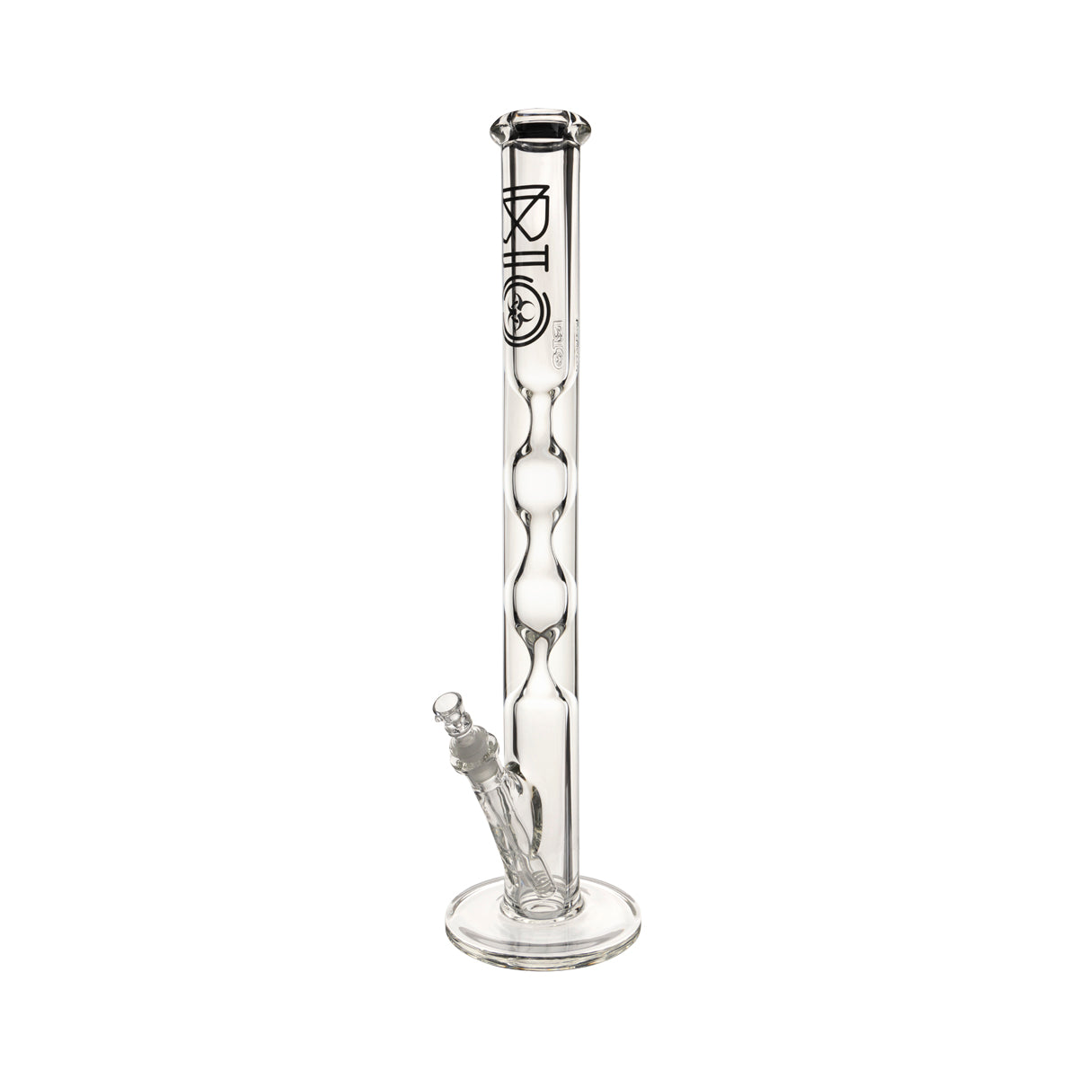 BIO Glass | Hourglass Straight Water Pipe | 21.5" - 19mm - Various Colors Glass Bong Biohazard Inc Black