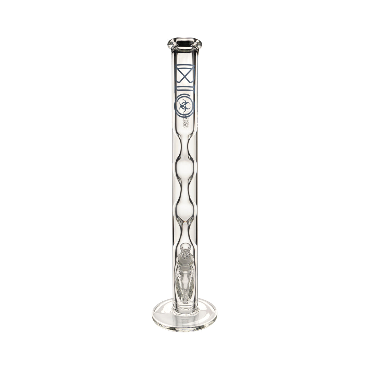 BIO Glass | Hourglass Straight Water Pipe | 21.5" - 19mm - Various Colors Glass Bong Biohazard Inc
