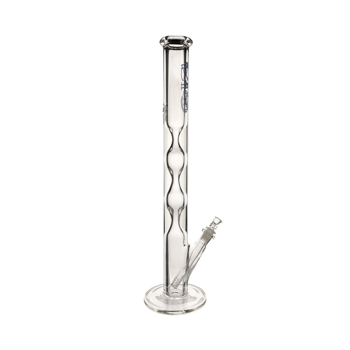 BIO Glass | Hourglass Straight Water Pipe | 21.5" - 19mm - Various Colors Glass Bong Biohazard Inc