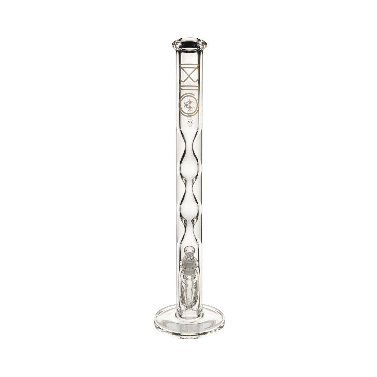 BIO Glass | Hourglass Straight Water Pipe | 21.5" - 19mm - Various Colors Glass Bong Biohazard Inc