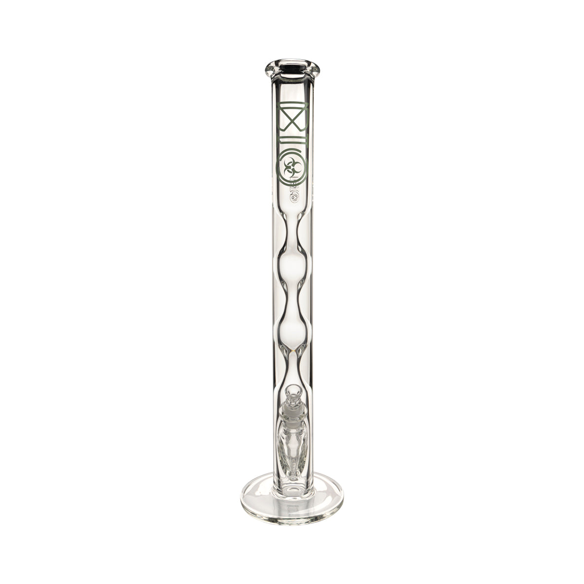 BIO Glass | Hourglass Straight Water Pipe | 21.5" - 19mm - Various Colors Glass Bong Biohazard Inc
