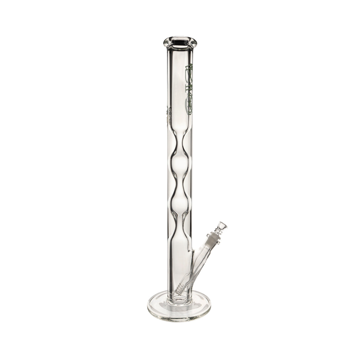 BIO Glass | Hourglass Straight Water Pipe | 21.5" - 19mm - Various Colors Glass Bong Biohazard Inc