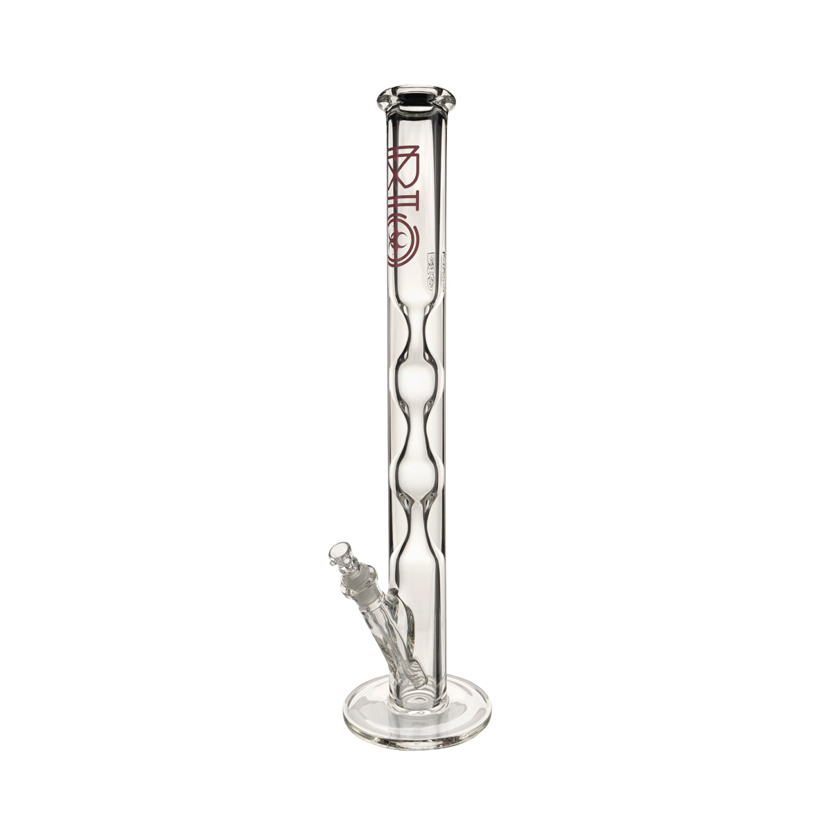 BIO Glass | Hourglass Straight Water Pipe | 21.5" - 19mm - Various Colors Glass Bong Biohazard Inc Red