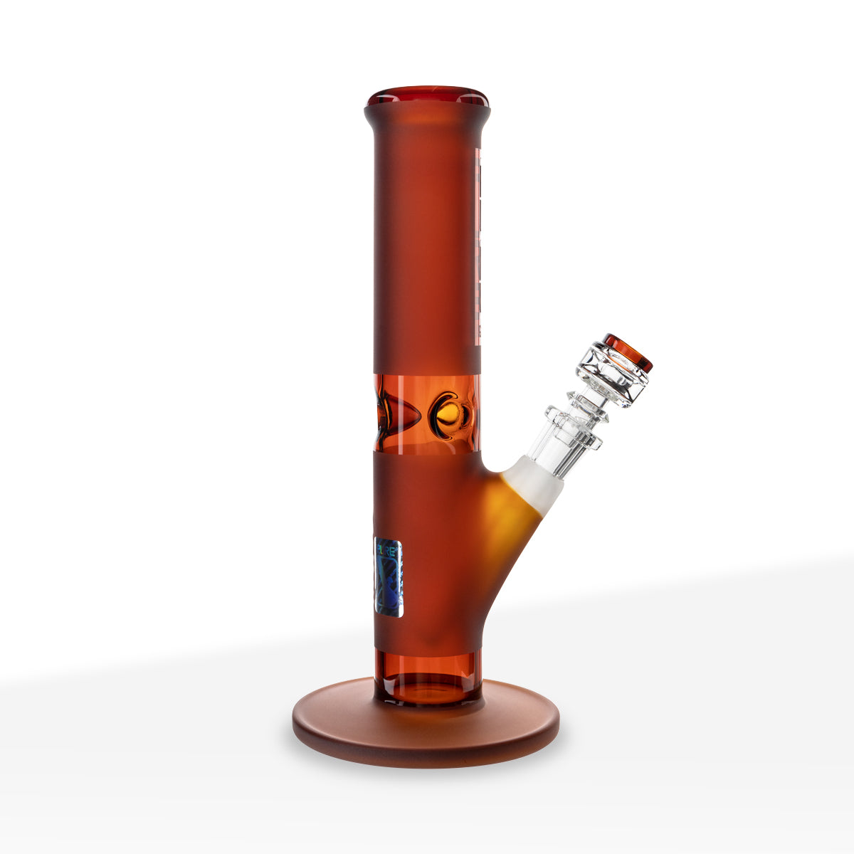 PURE Glass | Classic Straight Water Pipe | 12" - 14mm - Various Colors Glass Bong Pure Glass Amber Frost