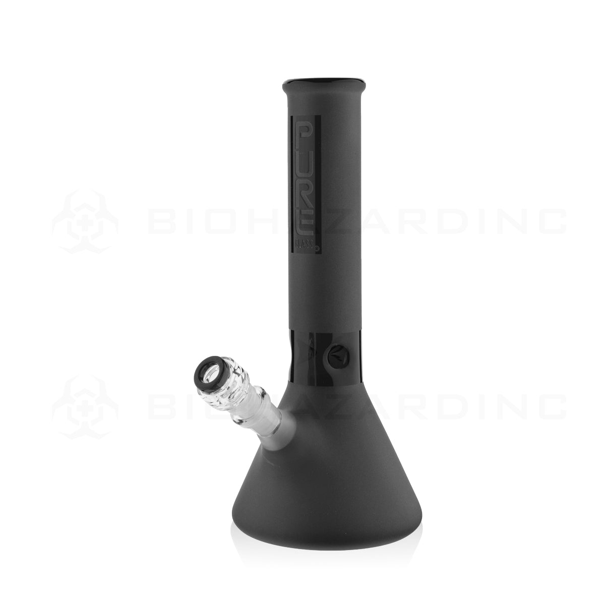 PURE Glass | Classic Beaker Water Pipe | 12" - 14mm - Various Colors Glass Bong Pure Glass Black Frost