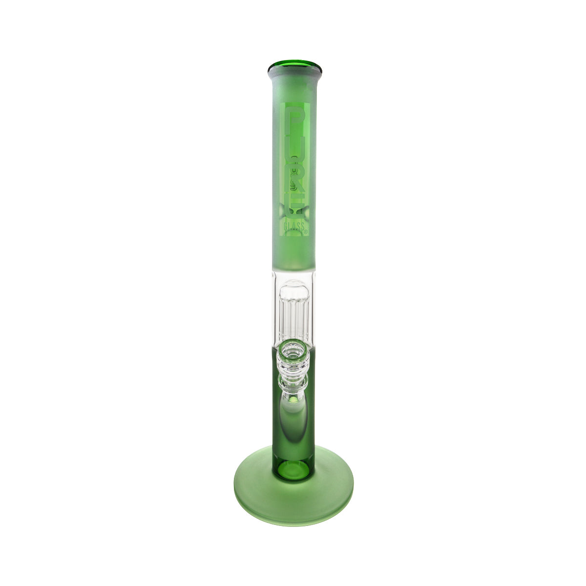 Pure Glass | 10-Arm Tree Percolator + Splash Guard Straight Water Pipe | 18" - 14mm - Various Colors Glass Bong Pure Glass