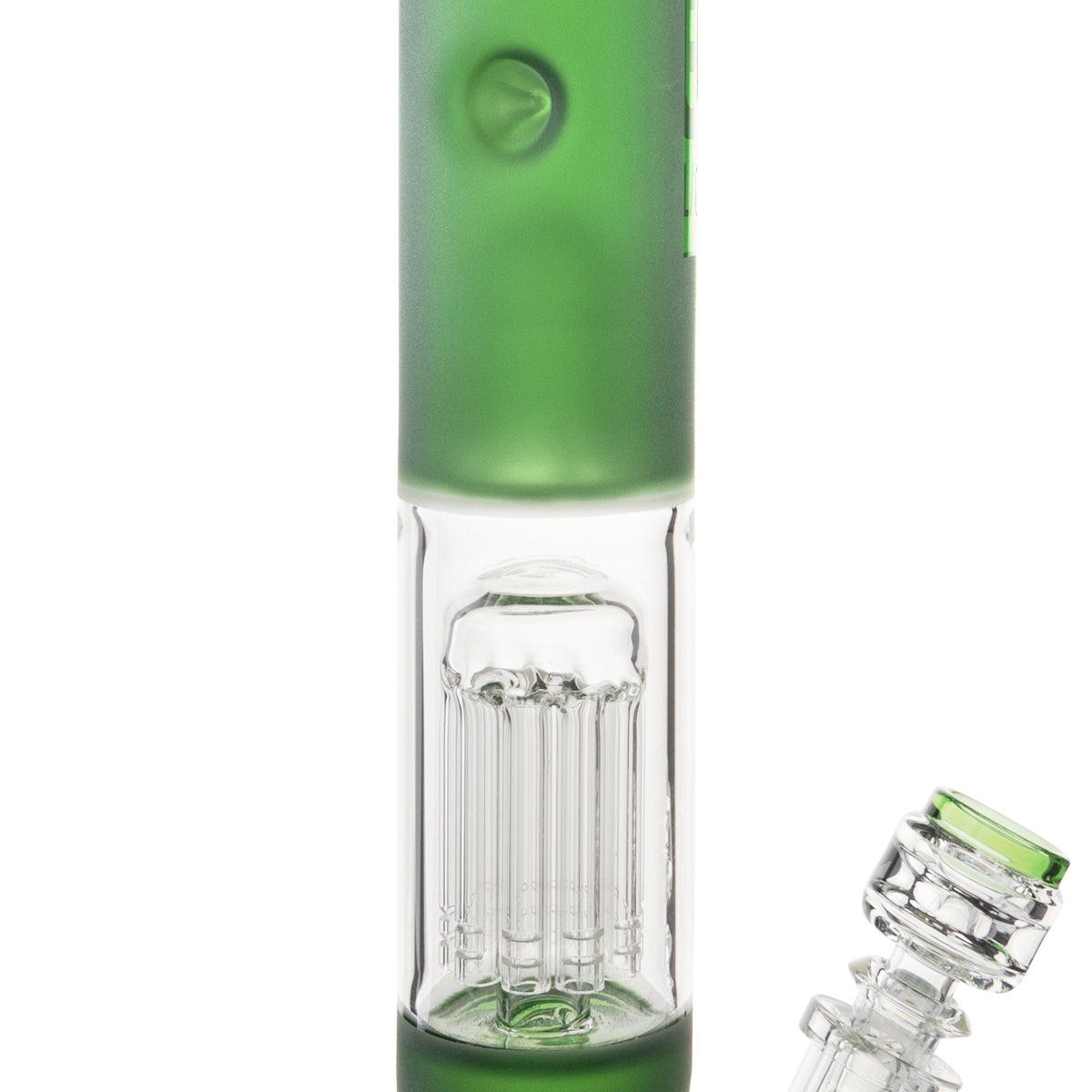 Pure Glass | 10-Arm Tree Percolator + Splash Guard Straight Water Pipe | 18" - 14mm - Various Colors Glass Bong Pure Glass