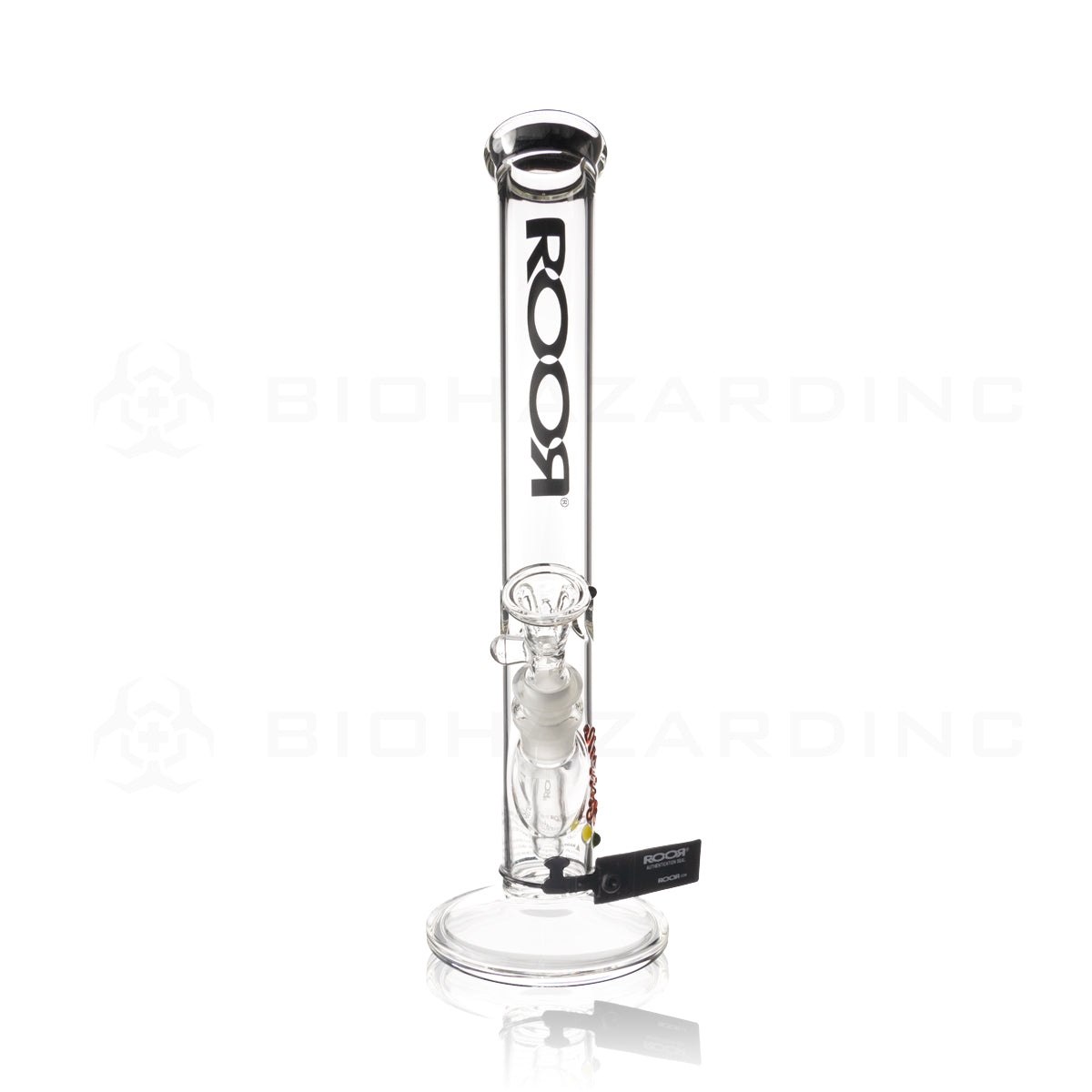 RooR® | 45mm x 5mm Straight Water Pipe | 14" - 14mm - Black Logo Glass Bong Roor