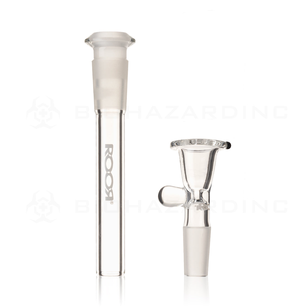 RooR® | 45mm x 5mm Straight Water Pipe | 14" - 14mm - Black Logo Glass Bong Roor
