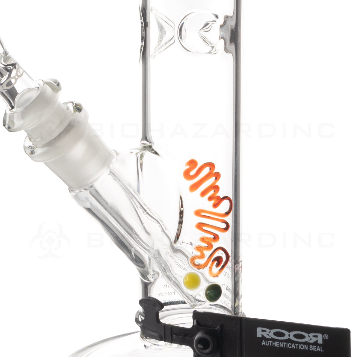 RooR® | 45mm x 5mm Straight Water Pipe | 14" - 14mm - Black Logo Glass Bong Roor