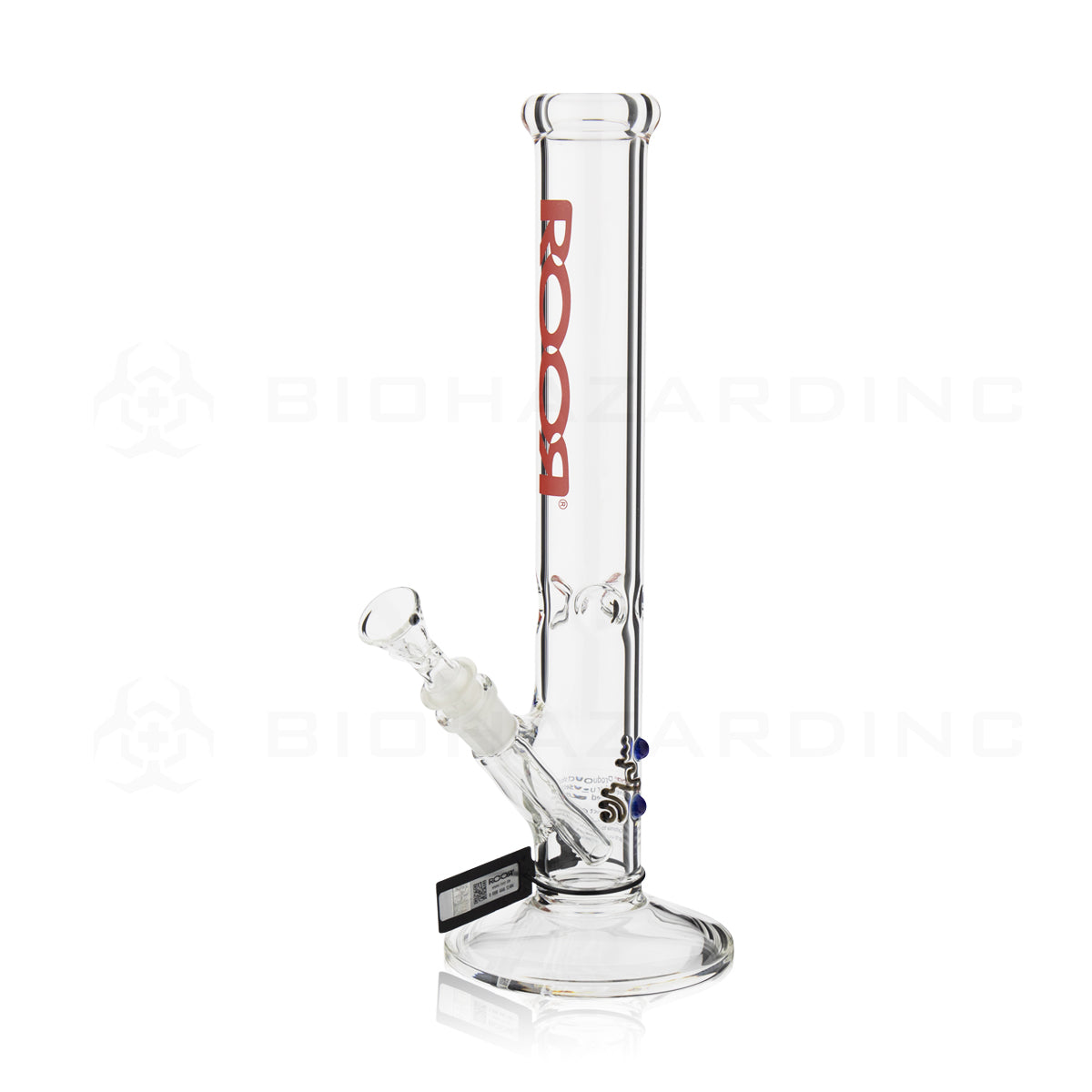 RooR® | Classic Straight Water Pipe | 14" - 14mm - Red Logo Glass Bong Roor