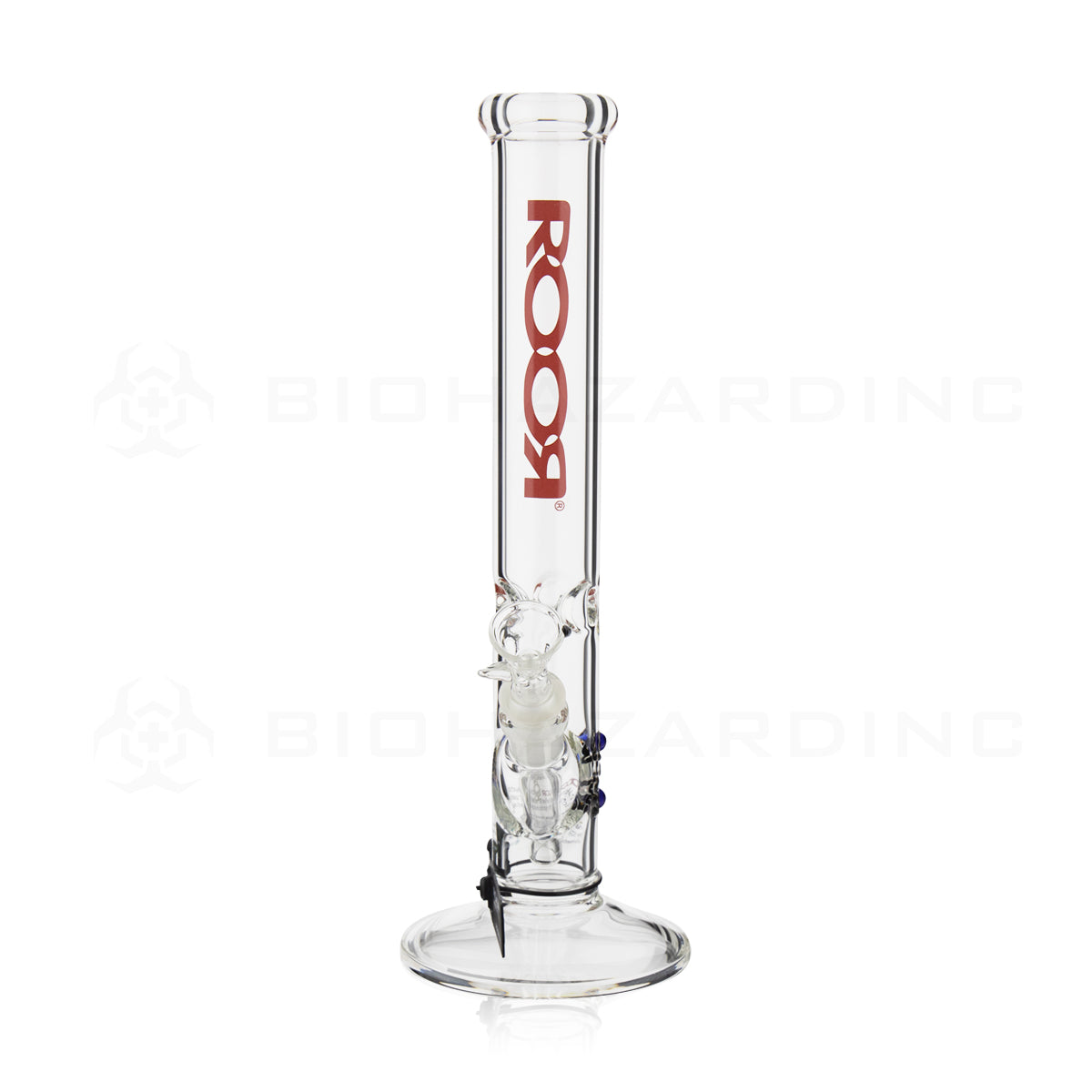 RooR® | Classic Straight Water Pipe | 14" - 14mm - Red Logo Glass Bong Roor