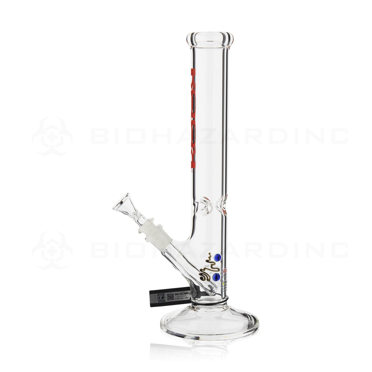 RooR® | Classic Straight Water Pipe | 14" - 14mm - Red Logo Glass Bong Roor