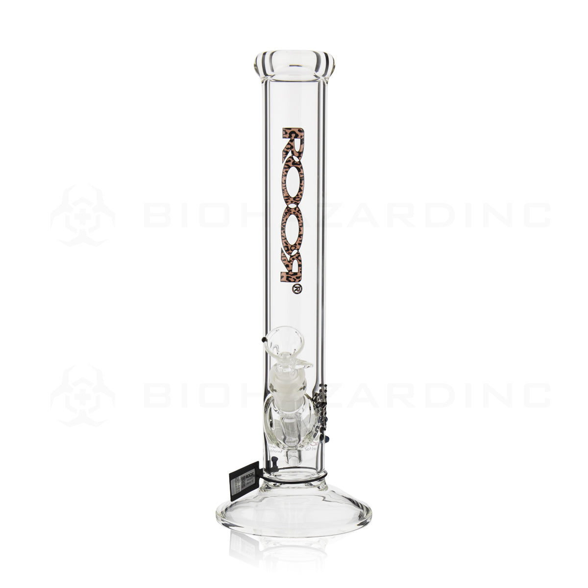 RooR® | Classic Straight Water Pipe | 14" - 14mm - Cheetah Logo Glass Bong Roor   