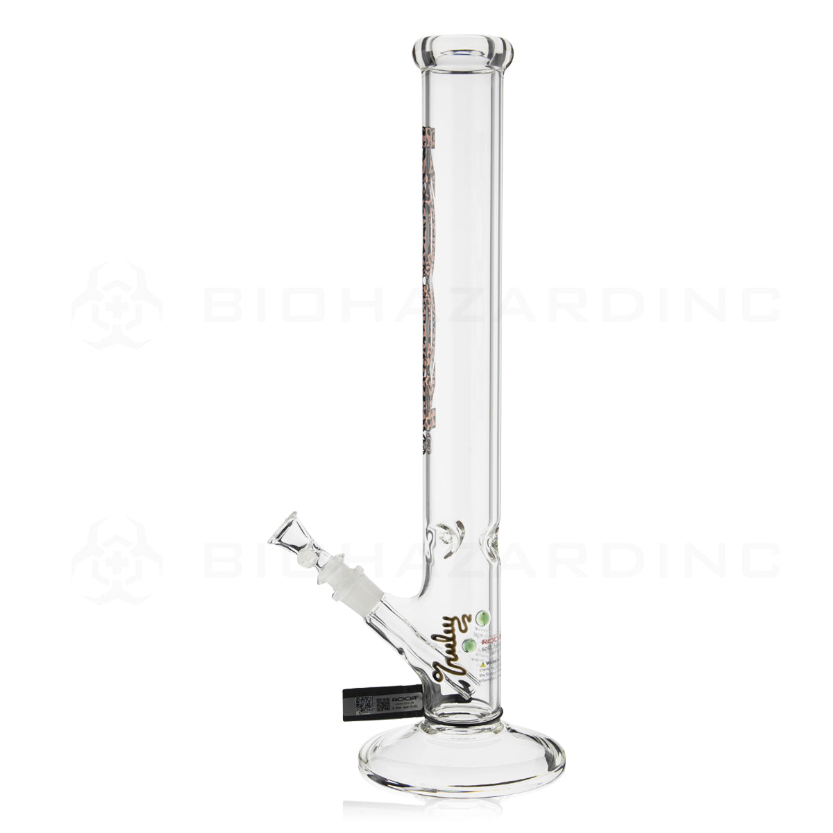 RooR® | Classic Straight Water Pipe | 18" - 14mm - Cheetah Logo Glass Bong Roor