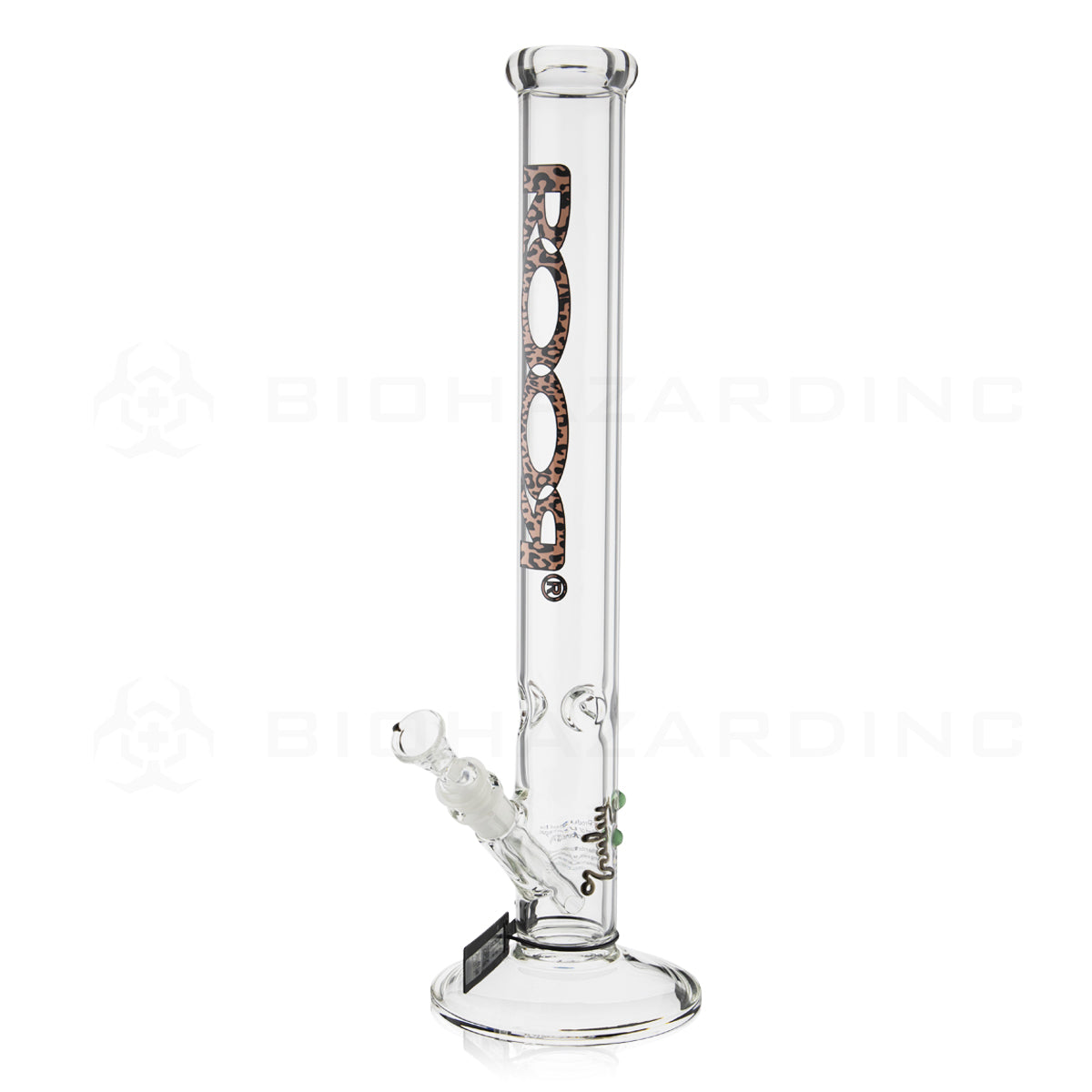 RooR® | Classic Straight Water Pipe | 18" - 14mm - Cheetah Logo Glass Bong Roor   