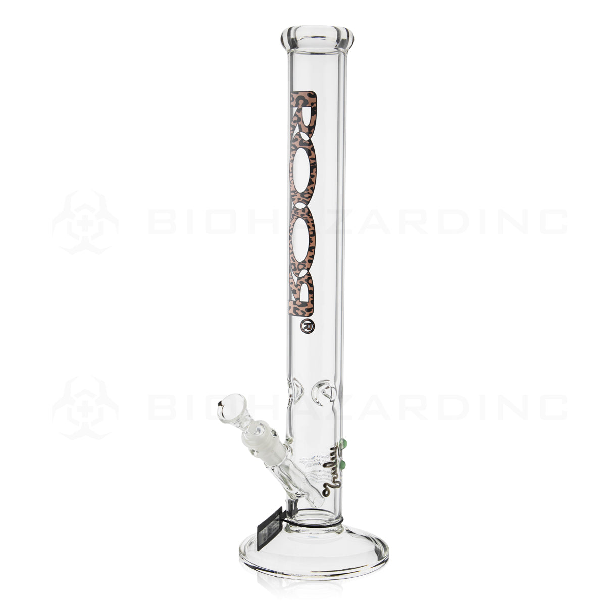 RooR® | Classic Straight Water Pipe | 18" - 14mm - Cheetah Logo Glass Bong Roor