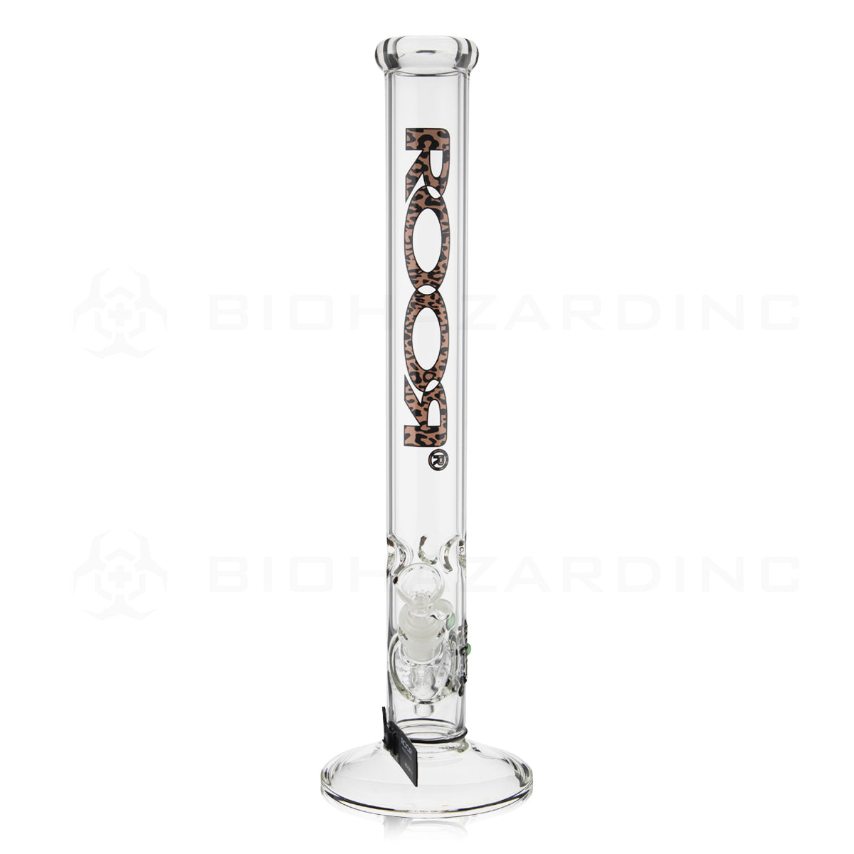 RooR® | Classic Straight Water Pipe | 18" - 14mm - Cheetah Logo Glass Bong Roor