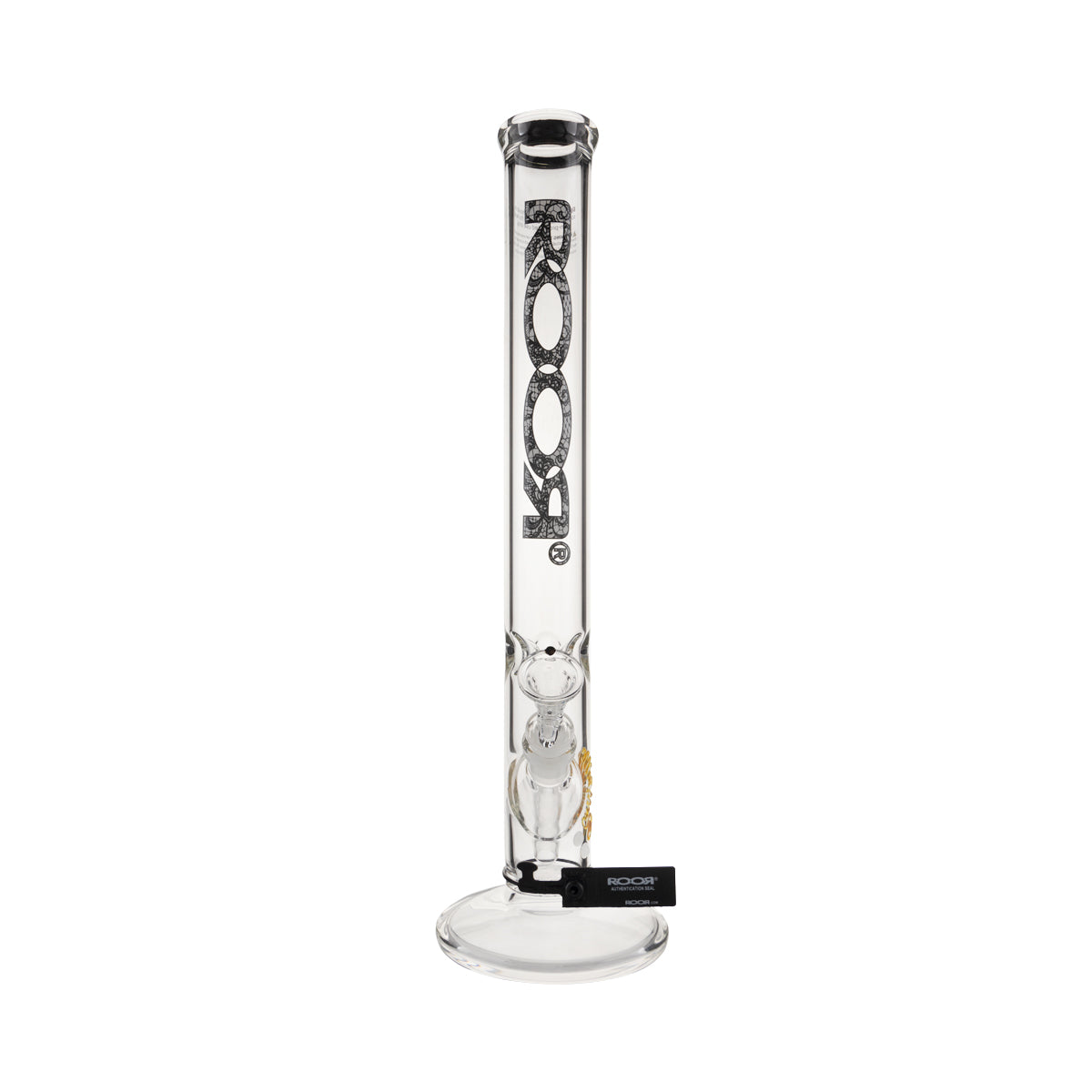 RooR® | Classic Straight Water Pipe | 18" - 14mm - Lace Logo Glass Bong Roor