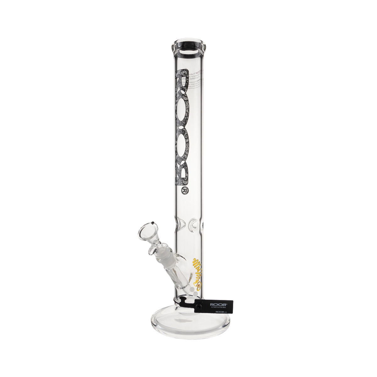 RooR® | Classic Straight Water Pipe | 18" - 14mm - Lace Logo Glass Bong Roor