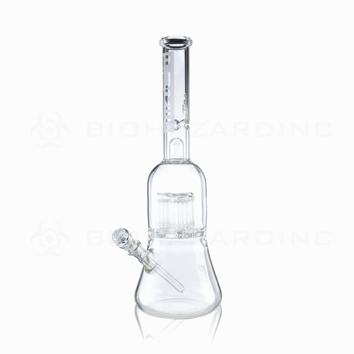 PURE Glass | Kraken Triple 10-Arm Tree Percolator + Splashguard Water Pipe | 20" - 19mm - Etched Glass Bong Pure Glass