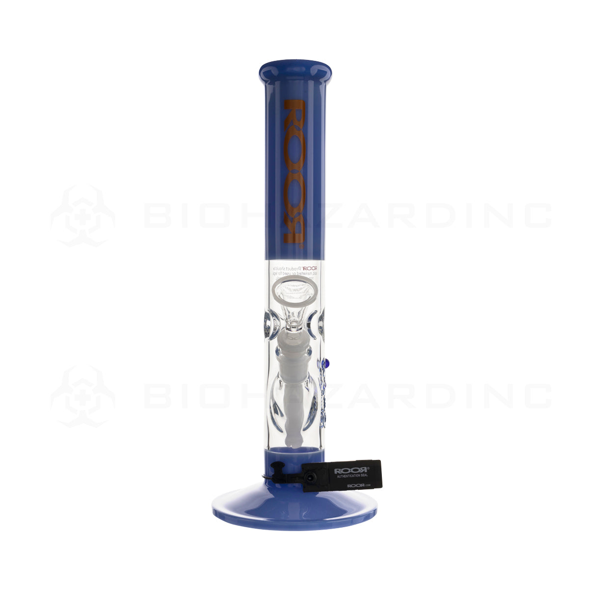 RooR® | Colored Straight w/ Gridded Downstem | 14" - Glass - Milk Blue Glass Bong Roor