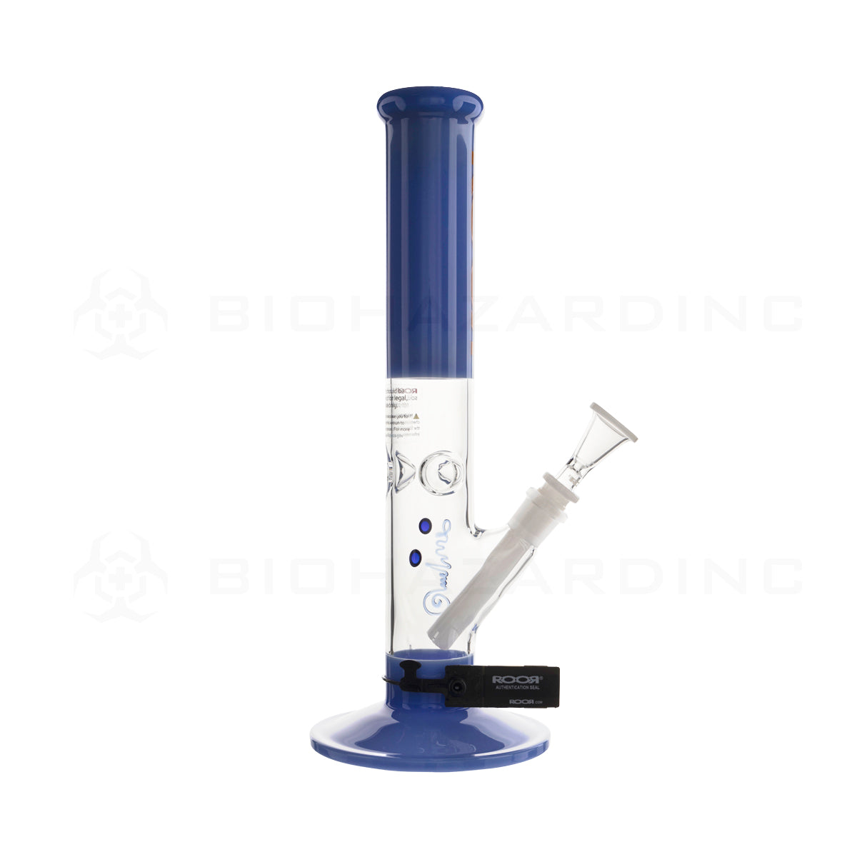 RooR® | Colored Straight w/ Gridded Downstem | 14" - Glass - Milk Blue Glass Bong Roor
